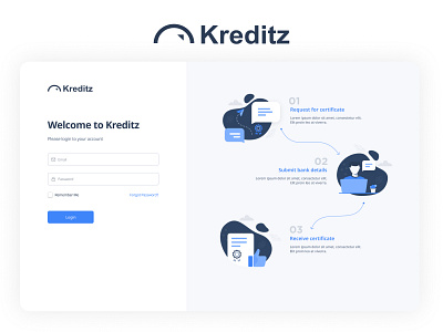 Kreditz Login app branding design logo typography ui ux