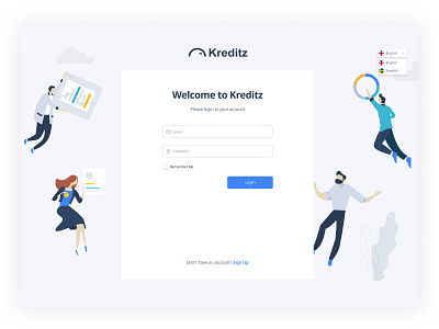 Kreditz User Login app branding design logo typography ui ux