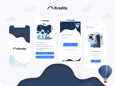 Kreditz APP app design illustration logo typography ui ux