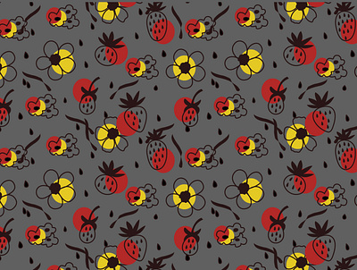 Summer pattern berry berrypattern design flower flowerpattern graphic design illustration pattern vector