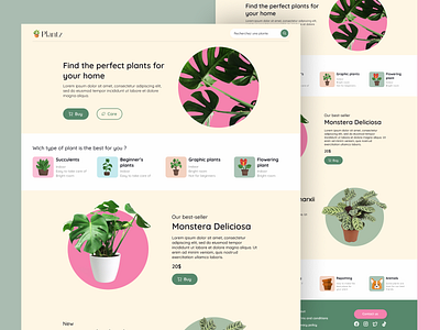 Plant e-commerce app branding cute design e commerce green nature pink plant plants shop ui ux