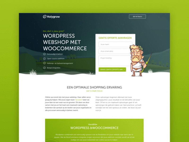 Holygrow - Landingpage clean green interface landingpage layout ui web webdesign website
