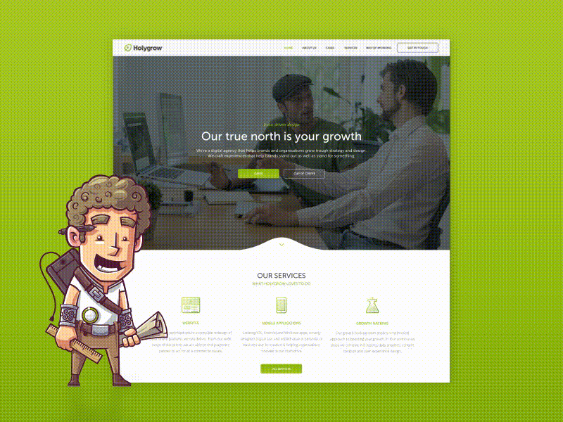 Holygrow - Homepage design