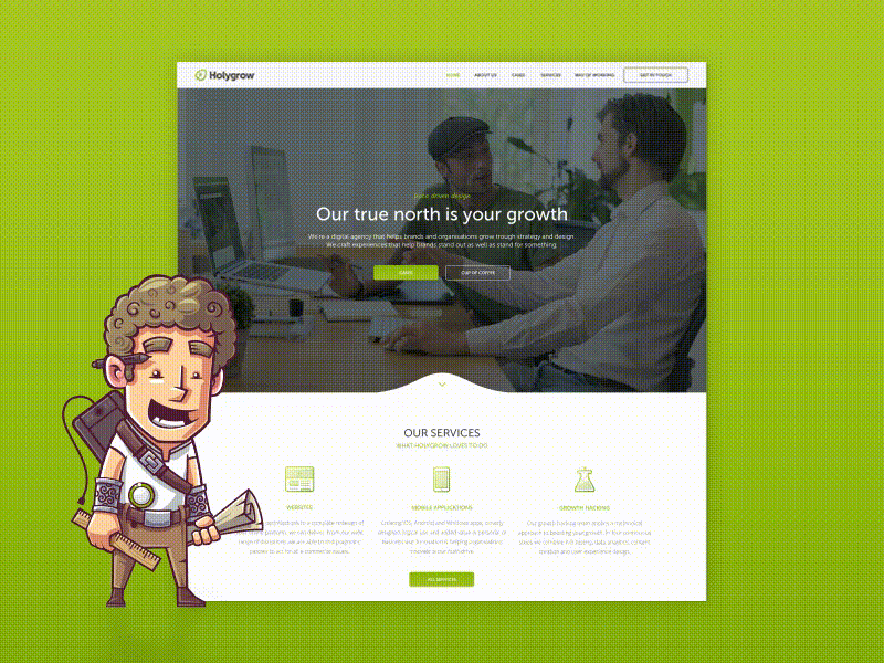 Holygrow - Homepage design clean design fresh growth homepage style ui ux visual webdesign