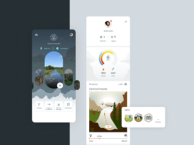 App Caminante camino de santiago travel app ui design uxui