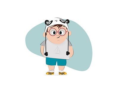 Little boy character design geek illustration