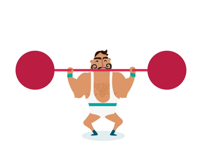 Strong Man animate character circus design duik illustration strongman