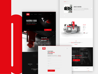 Industrial machine microsite - desktop screens