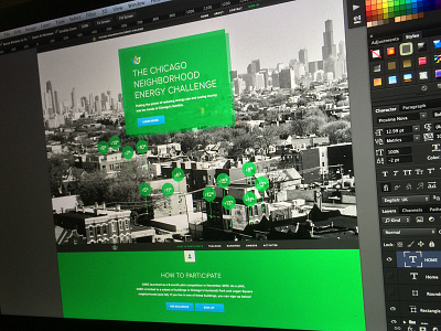 The Chicago Neighborhood Energy Challenge animation chicago competition energy green homepage logo skyline