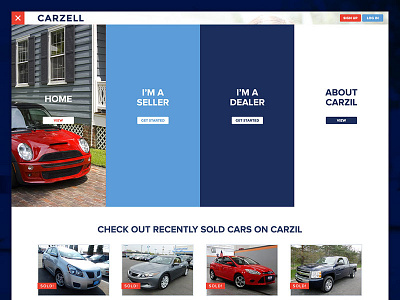 Carzell Megamenu cars dropdown flat design homepage hover state megamenu navigation responsive startup