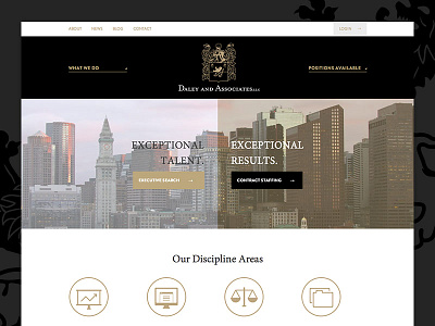 Daley And Associates flat design homepage icons recruiting responsive slider sophistcated video video background