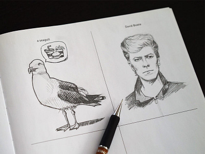 642 Things To Draw - Seagull 642 things to draw bird crosshatch crosshatching david bowie doodle drawing fast food pencil seagull sketch