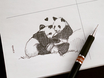 642 Things To Draw - Pandas 642 things to draw crosshatch crosshatching doodle drawing pandas pencil sketch