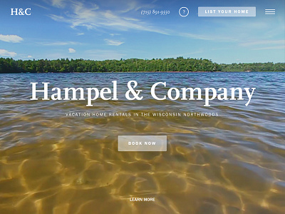 Hampel and Company home rental homepage lake rental video video background wisconsin woods