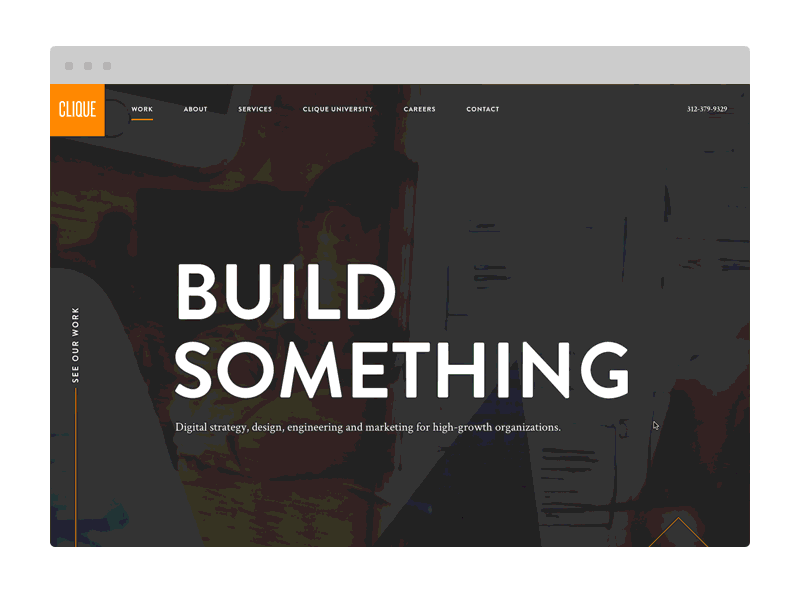 Clique Studios Redesign animated animations digital agency homepage portfolio transitions