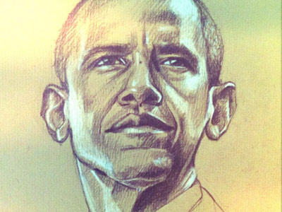 Obama drawing election illustration obama paper pencil political portrait president shading sketch