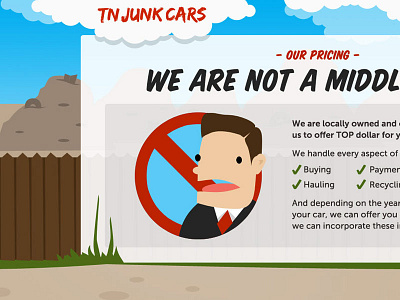 We are not a middle man. cartoon clouds drawing illustration junk web design website