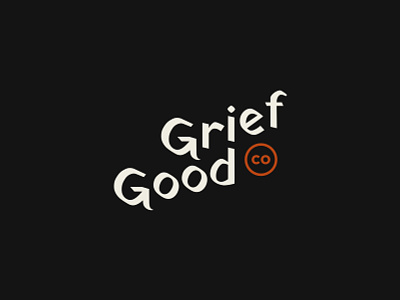Good Grief black white branding dark logo orange typogaphy wordmark
