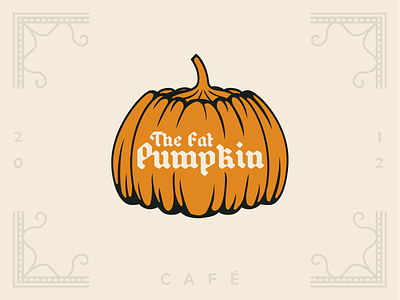The Fat Pumpkin - Sticker Mule Rebound bar beer blackletter cafe fat halloween medieval orange pumpkin