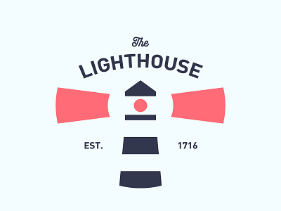 The Lighthouse blue coaster light light blue lighthouse logo red