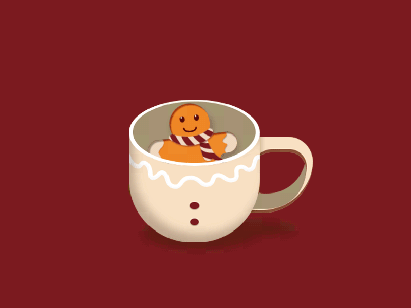 Cute Gingerbread man animated coffee cup cute gingerbread man merry christmas red starbucks ui