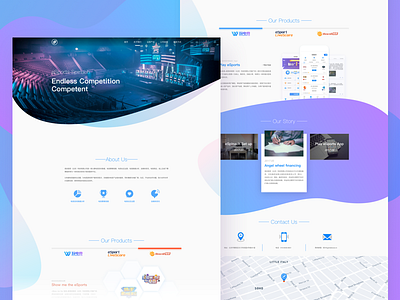 a company website blue company home page purple web