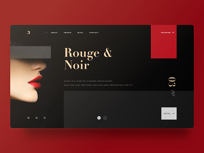 Website-Rouge&Noir black color golden layout lips page red redscarf web woman yiker