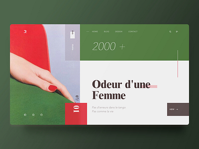 Website2-Odeur d'une Femme color green page red redscarf retro web woman yiker