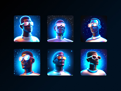 AI 3D Avatars 3d avatar character dalle design graphic design man space sunglasses
