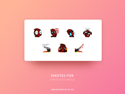 Twitch Emotes deadpool emotes emoticons illustration twitch