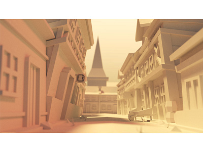 The Town - 2 3d blender city landscape low poly lowpoly medievil modelling town yellow