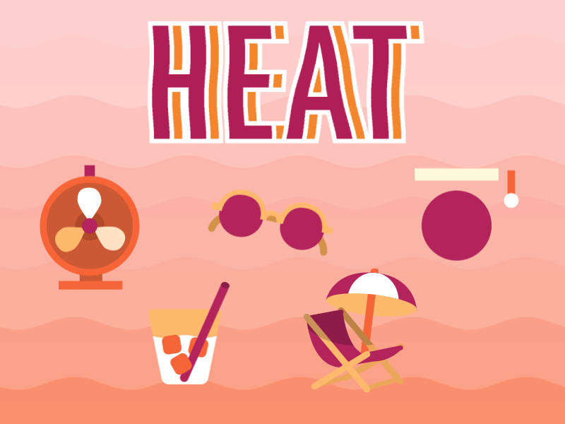 Heat - Animated Icon Set ae after effects animation canicule chaleur heat heating hot icon icon set icons motion design pictos summer summertime sun sunglasses warm colors warmth