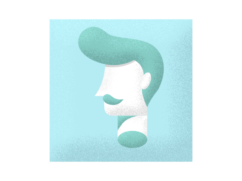 Sketch animation geometric hair illustration man mustache