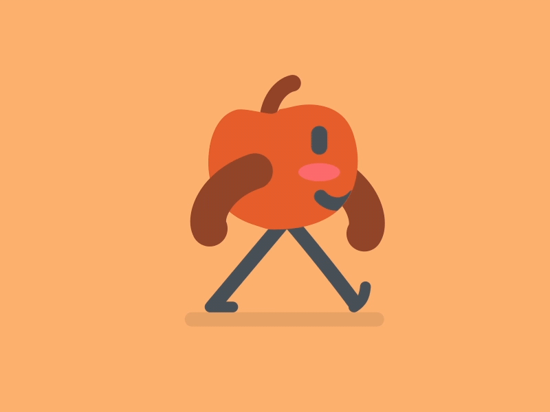 Pumpkin 2d animation cycle gif halloween pumpkin walk