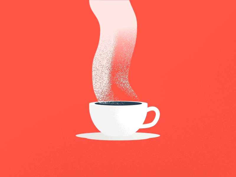 Coffee time 2d animation coffee cup gif illustration smoke texture