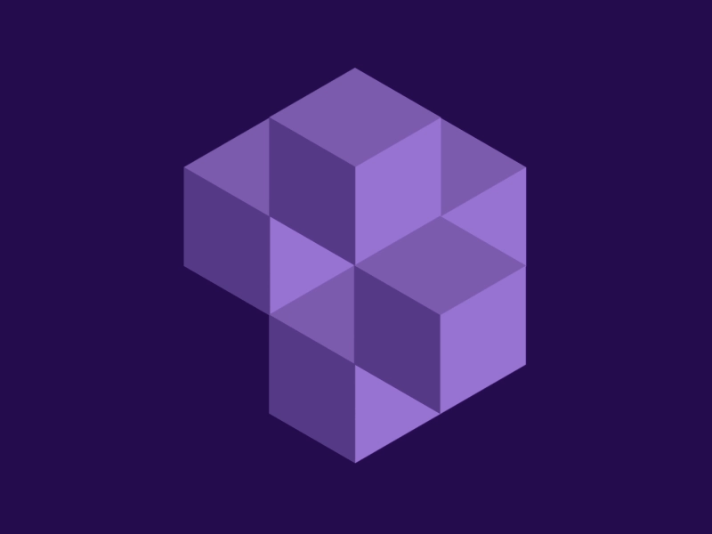 Color of the year 2d animation isometric moving shapes simple square