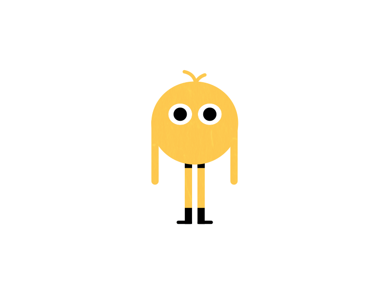 Little thing abstract ae animation character dancing eyes shapes simple texture yellow