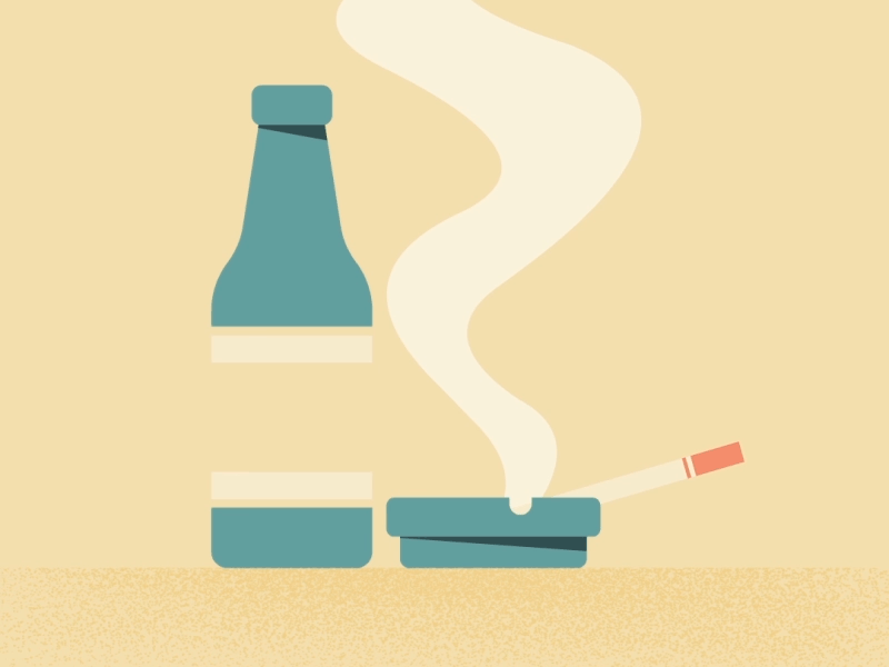 Beer and cigarette aftereffects animate animation beer gif graphicdesign illustration loop smoke wave