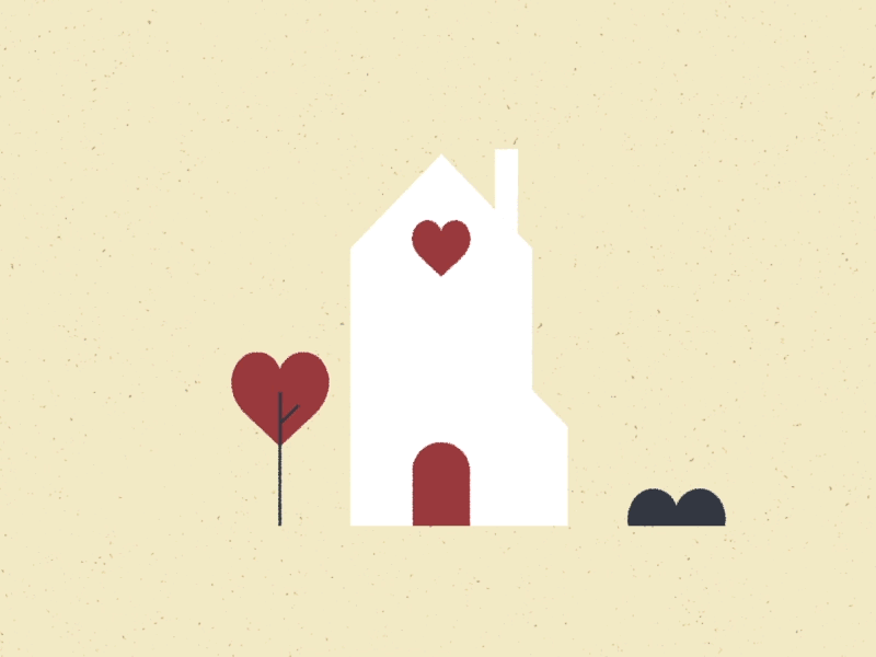 House of love after effects animation flat heart love valentine