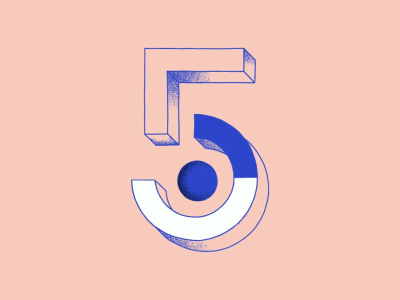 5 / 36 days of type 36 days of type 5 animation gif illustration loop motion graphics numbers shapes typography
