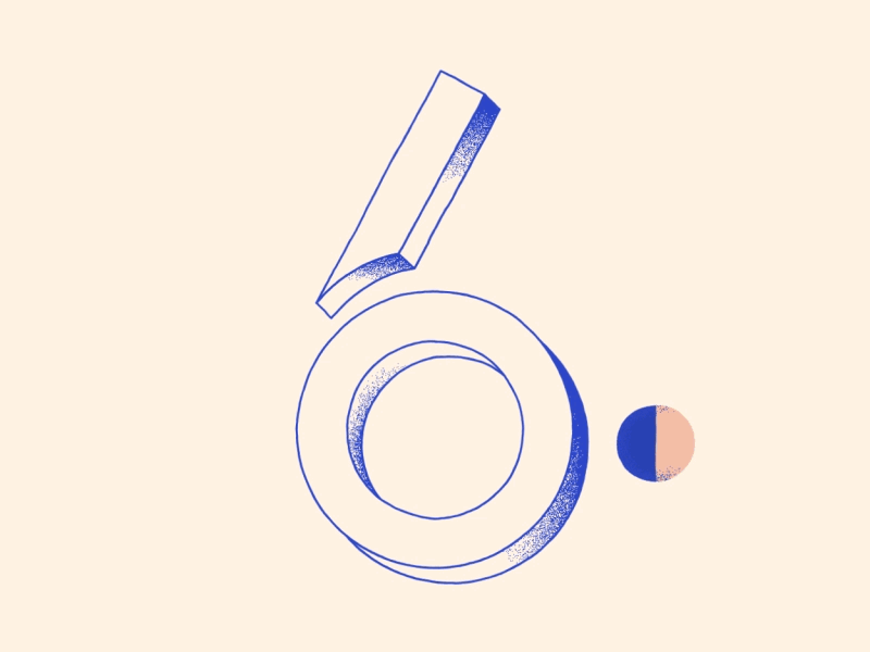 6 / 36 days of type 36 days of type 6 animation gif illustration loop motion graphics numbers shapes typography