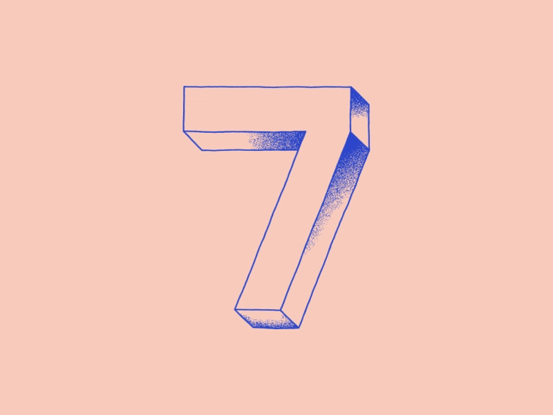 7 / 36 days of type 36 days of type 7 animation gif illustration loop motion graphics numbers shapes typography