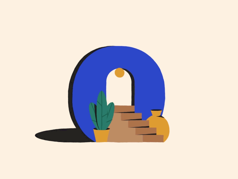 Q / 36 days of type 36 days of type animation gif illustration loop motion graphics q shapes typography