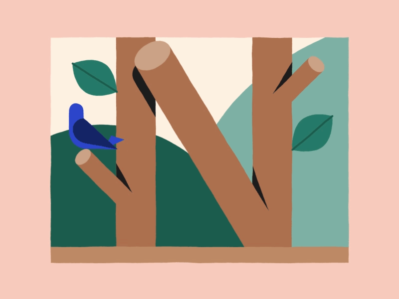 N / 36 days of type 36 days of type animation birds gif illustration loop motion graphics n plants shapes typography windows