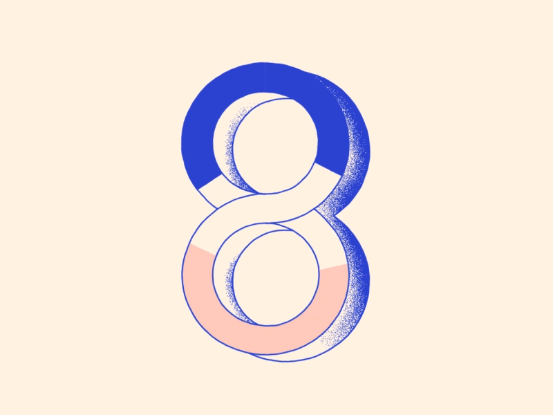 8 / 36 days of type 36 days of type 8 animation gif illustration loop motion graphics numbers shapes typography