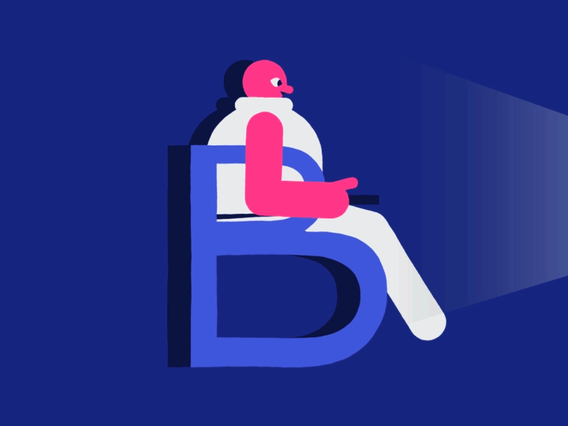 B / 36 days of type 36 days of type animation b character design gif illustration loop motion graphics tv typography