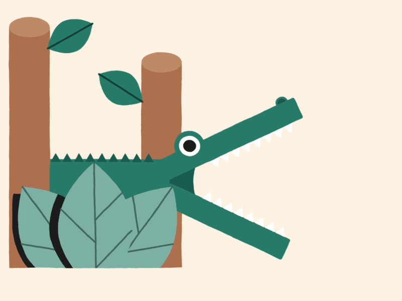 K / 36 days of type 36 days of type animation crocodile gif illustration k loop motion graphics plants shapes typography