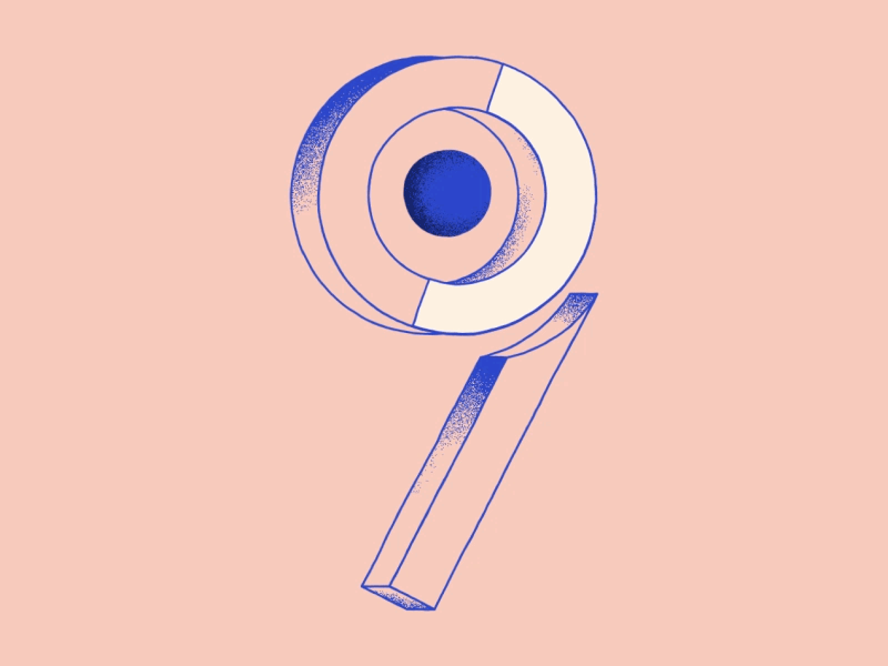 9 / 36 days of type 36 days of type 9 animation gif illustration loop motion graphics numbers shapes typography