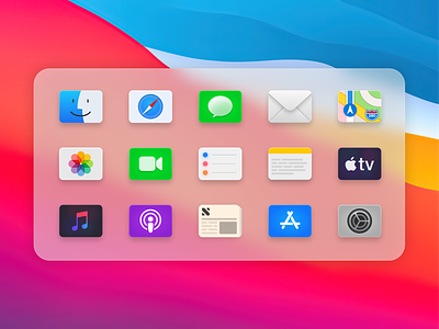 Big Sur Icon Refresh #2 app app icons apple apps big sur code dock envelope figma finder icons macos macos icon mail terminal ui