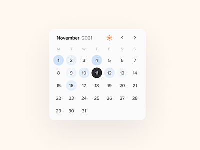 Calendar Component app calendar component dates figma journal notetaking software supernotes ui ux